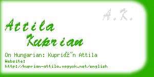 attila kuprian business card